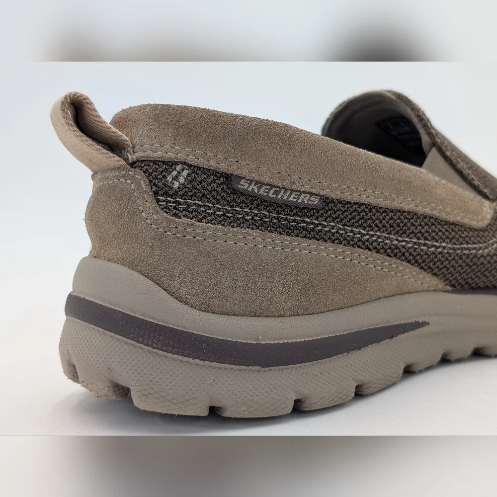Skechers Pollard Wilfred Men Sz 9 Slip-Ins Memory Foam Mesh Upper Brown Loafers